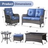 Gymojoy 7 Piece Outdoor Wicker Loveseat Sofa with Patio Swivel Glider Chairs with Coffee Table and Ottoman Sets - 3 of 4