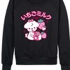 Women's - Instant Message - Kawaii Dog with Strawberry Milk Lightweight French Terry Wide Neck Long Sleeve Shirt - 2 of 4
