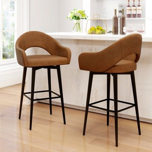 Vipbear Counter Height Swivel Barstools with Back Bar Stools Set of 2 Modern Upholstered for Kitchen Island,Dining Room,Home Bar - 1 of 4