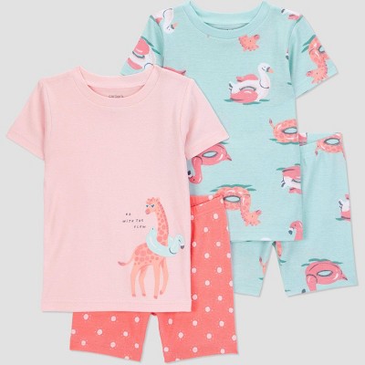 Carter's Just One You®️ Toddler Girls' 4pc Cotton Snug Fit Pajama Set
