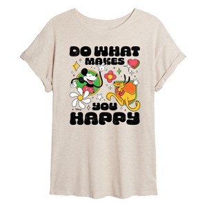 Women's - Disney - Do What Makes You Happy Oversized Graphic T-Shirt - 1 of 4