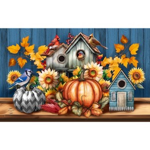 Briarwood Lane Fall Doormat 30x18 Indoor Outdoor Fall Feathered Friends For Fall Doormat - 1 of 4