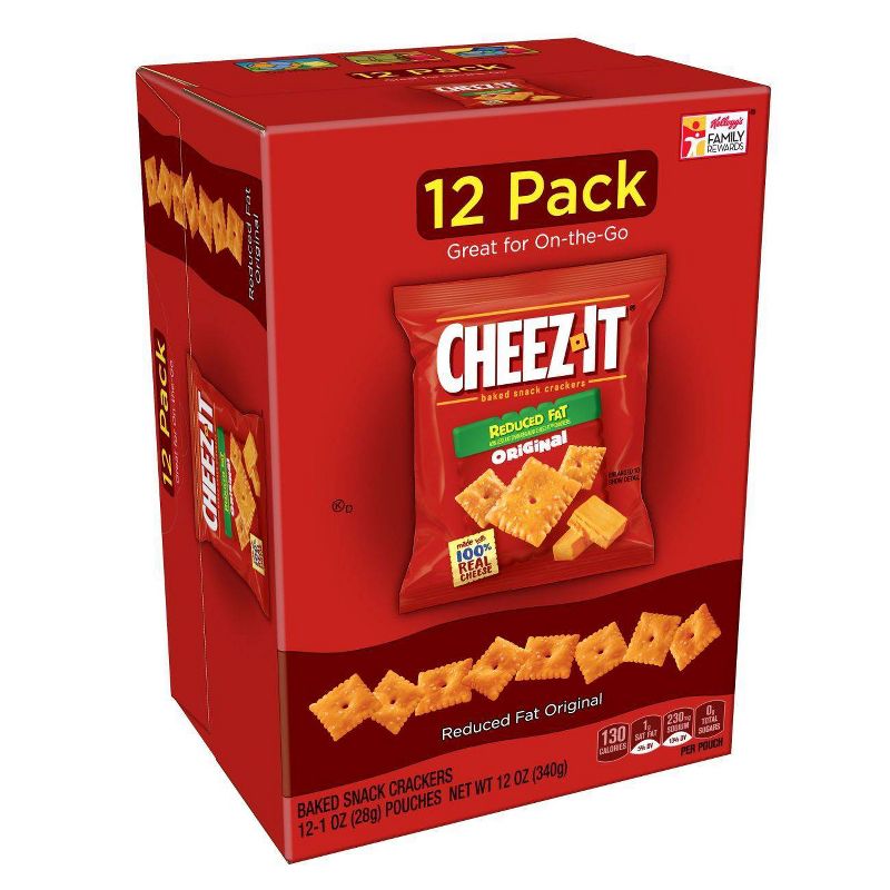 Cheez-It Reduced Fat Baked Snack Crackers - 1oz - 12ct, 1 of 9