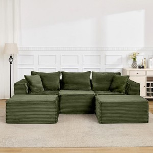 Cloud Modular Sectional Sofa,Modern Upholstered Couches, Comfort U/L Shaped Sofa,Deep Seat Corner Couch for Living Room - 1 of 4