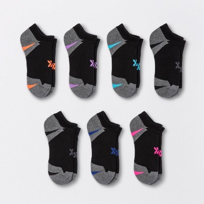 Women's Cushioned Active Accents 6+1 Bonus Pack No Show Athletic Socks - All in Motion™ Black 4-10