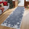 Washable Christmas Living Room Rugs, Home Decorative Snowflake Print Bedroom Rugs, Soft Non Slip Xmas Carpet for Kids Room - 4 of 4