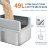 Stainless Steel Cat Litter Box, Large Litter Box for Big Cats and Multi-Cats with Cleaning Pedal - 2 of 4