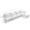 157.5" Corduroy Cloud L-Shaped Modular Sectional Sofa with Deep Seat & Storage Ottoman - 2 of 4