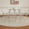 7-Piece Dining Set with Tempered Glass Round Table and 6 Transparent Plastic Chairs - 3 of 4