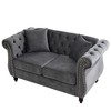 NicBex Modern Loveseat Sofa,Velvet Sofa Bed with Rolled Arms and 2 Pillows for Living Room,Office - 4 of 4