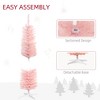 TopComfy Christmas Tree Stand 5ft Pencil Prelit Artificial Christmas Tree with Colorful Lights, Pink, 15.8"*15.8"*59" - 4 of 4