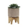 VisioGear 2PCS Round Planter with Stand, Plant Pots for Living Room, Bedroom, Tan, 7.75"*7.75"*10.5" - 4 of 4