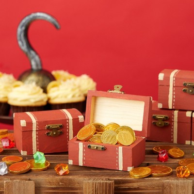 Rustic Pine Treasure Chest Craft Boxes 12-Pack
