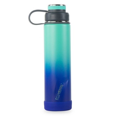 EcoVessel 24oz Summit Insulated Stainless Steel Water Bottle with Straw Top - Silver