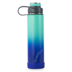 EcoVessel 24oz  Insulated Stainless Steel Water Bottle with Dual Opening Lid - Blue Ombre - 1 of 4