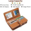Hachikiko Leather RFID Blocking Wristlet Wallet - Large Capacity Credit Card Holder with 24 Card Slots & ID Windows - 2 of 4