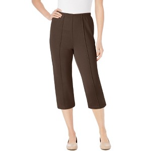 Woman Within Plus Size The Hassle-Free Soft Knit Capri - 1 of 4