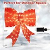 Costway 37” Lighted Christmas Bow Decoration with 150 Warm White LED Lights,2 Hanging Rings - 3 of 4