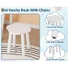 Kids Vanity Set,Bear-Shaped Wooden Makeup Vanity Desk & Stool for Little Girls' Bedroom, Toddler Princess Pretend Play Dressing Table with Mirror - 4 of 4
