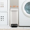 LunaLulinlk White Stainless Steel 1.6 Gallon Bathroom Trash Can with Lid, Small Trash Can - 4 of 4