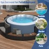Whisen Spa Surround Spa Frame Patio Rattan Sofa Set with Storage Spaces, Mini Sofa and Comfortable Cushion - 3 of 4
