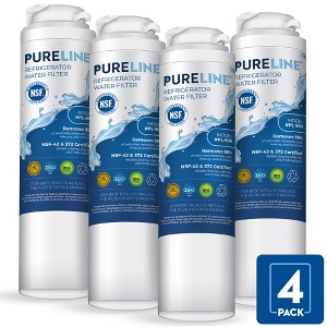 PureLine GE MSWF Refrigerator Water Filter Replacement, Compatible with RWF1500A, 101820A, 101821B Filters (4 Pack) - 1 of 4