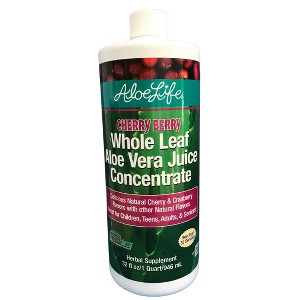Whole Leaf Aloe Vera Juice Concentrate-Cherry Berry by Aloe Life  -  32 oz Liquid - 1 of 2