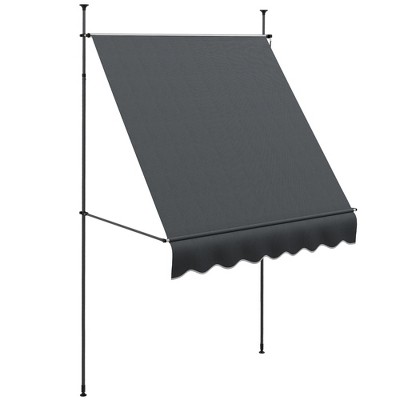 Outsunny 6.5' X 4' Retractable Awning, Non-screw Patio Awning With Uv ...