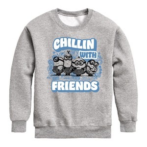 Boys' - Despicable Me Minions - Chillin' with Friends Graphic Long Sleeve Fleece Sweatshirt - 1 of 4