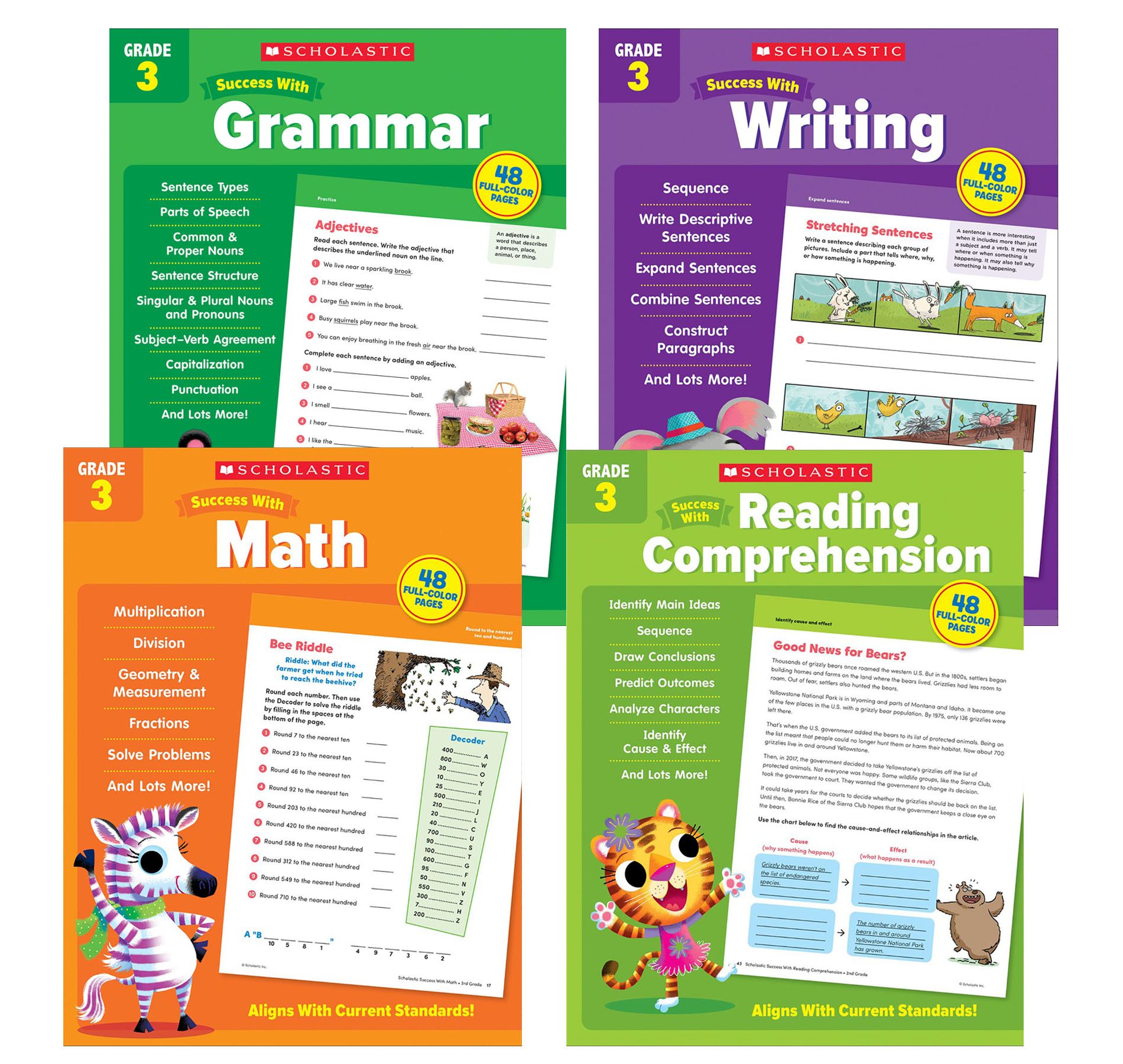 Scholastic Teaching Solutions Third Grade Success Workbooks (Set of 4) - Educational Toys & Learning Resources
