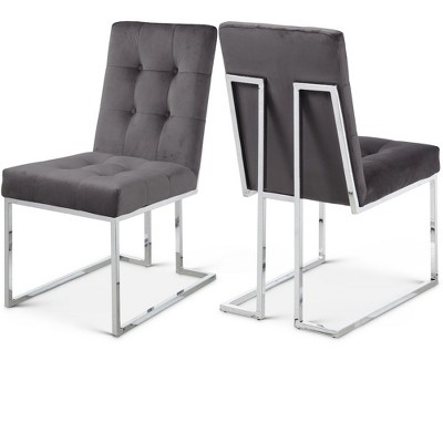 Meridian Furniture,Alexis Velvet Dining Chair, Set of 2