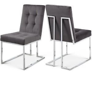 Meridian Furniture,Alexis Velvet Dining Chair, Set of 2 - 1 of 4