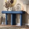 Modern Console Table with Drawers, Curved Entryway Accent Table with Glossy Finish and Geometric Legs, Narrow Black Hall Table-The Pop Home - 2 of 4