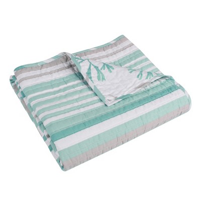Truro Coastal Teal and Grey Reversible Cotton Throw