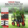 Steel Garden Cart, 880LBS/1400LBS Heavy Duty Garden Dump Cart, Meatl Utility Wagon with Removable Sides & 180° Rotating Handle - 3 of 4