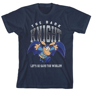 Dog Man The Bark Knight Youth Navy Crew Neck Short Sleeve T-shirt - 1 of 4