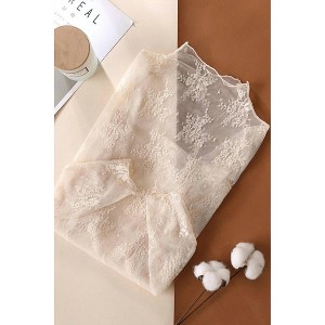 Women's Wo's Sheer Lace Long Sleeve Top - ACCITY - 1 of 2