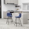 LeisureMod 35” Counter Stool Upholstered Leather Ergonomic Backrest Padded Seat Stainless Steel Base and Footrest Elland Collection - 2 of 4