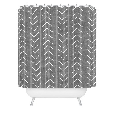 Becky Bailey Mud Cloth Big Arrows Shower Curtain Gray - Deny Designs