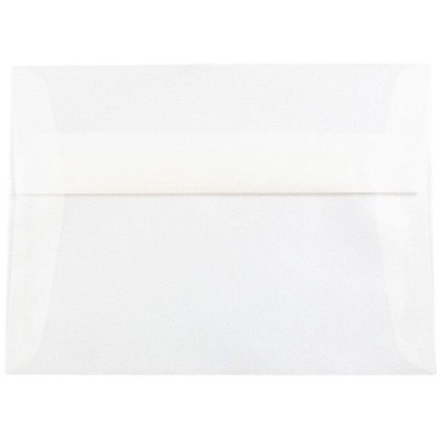 JAM Paper A7 Translucent Vellum Invitation Envelopes 5.25x7.25 Platinum Silver PACV716