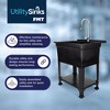Utility Sink Heavy Duty Freestanding Utility Tub Sink with Drain Plug, Adjustable Floor Levelers & 5 Step Installation Process, 30 x 24 Inches, Black - 2 of 4