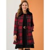 Allegra K Women's Buffalo Checks Winter Peter Pan Collar Long Plaid Coat - 2 of 4