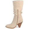 Journee Signature Womens Genuine Leather Syrinn Almond Toe Inside Zip Mid Calf Boots - 2 of 4