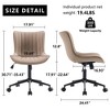 YOUNIKE Modern Home Office Chair Adjustable Swivel Desk Chair Leather Rolling Task Vanity Chair Seat Size 19.49"Wx16.93"Dx(17.91-22.64)"H - 2 of 4