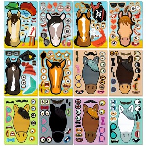 Wrapables Make a Face Stickers, Make Your Own Animal, Food, Dress-Up Stickers, DIY Craft Activities, Party Favors (24 Sheets) - 1 of 4
