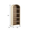 76" Modern Open Arched Console Bookshelves,5-Tier Wooden Kitchen Utensil Storage Rack,Display Bookshelf for Bedroom Living Room-Baofuwish - 4 of 4