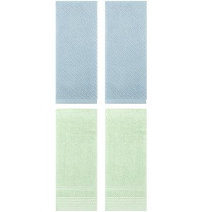 REGALWOVEN 4 Pcs Striped Comfortable Quick Drying Non-Linting Hand Towel 14" x 30" - 1 of 4