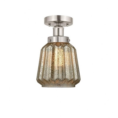 Chatham - 1 Light Semi-Flush Mount In Industrial Style-8.25 Inches Tall and 6.5 Inches Wide