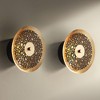 Possini Euro Design Possini Euro Kora 8 1/2" High Black and Gold Leaf LED Wall Sconce Set - 2 of 4