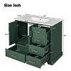 VYNXARIA 36" Traditional Bathroom Vanity with Ceramics Sink , Green Bathroom Cabinet with Two Soft Close Doors and Four Drawers - 4 of 4